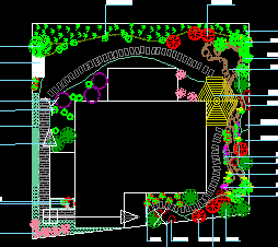 某别墅庭院绿化设计图纸免费下载 园林绿化及施工